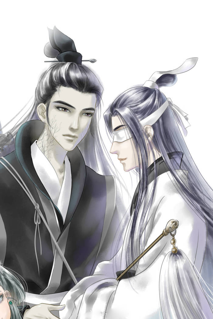 魔道祖师壁纸插画更图：君不见陌上花开落几度，燕影疏斜去又还