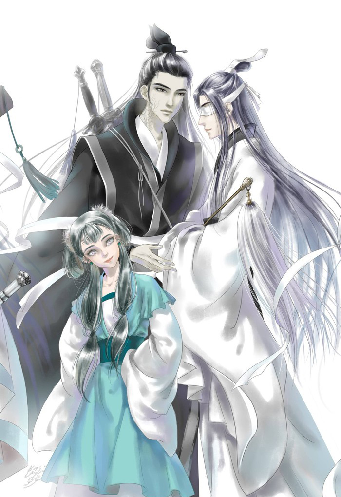 魔道祖师壁纸插画更图：君不见陌上花开落几度，燕影疏斜去又还