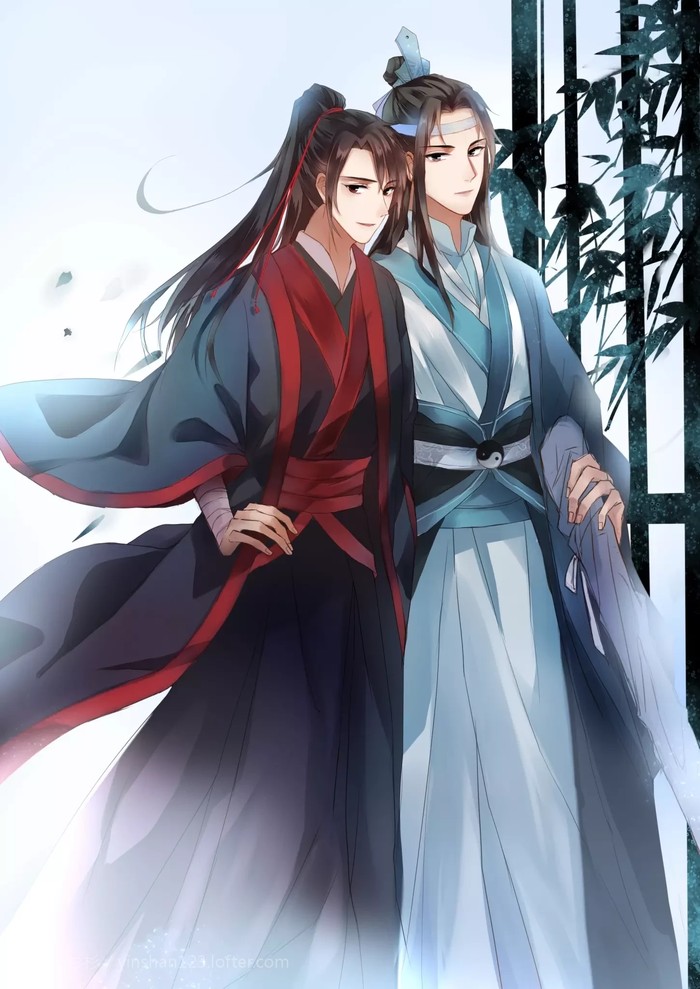 魔道祖师壁纸插画更图：君不见陌上花开落几度，燕影疏斜去又还