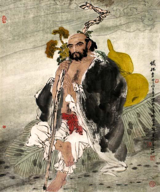 八仙之首铁拐李,瘸腿拄拐却是一代美男子