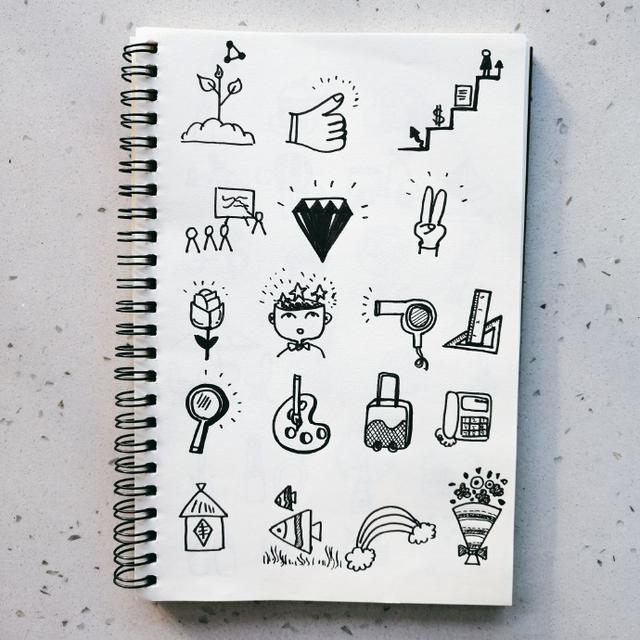 少女心手帐简笔画人物(实用的手账简笔画素材,萌翻少女心的小插图简笔