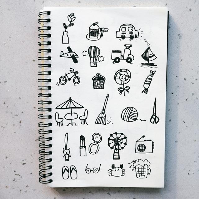 少女心手帐简笔画人物(实用的手账简笔画素材,萌翻少女心的小插图简笔