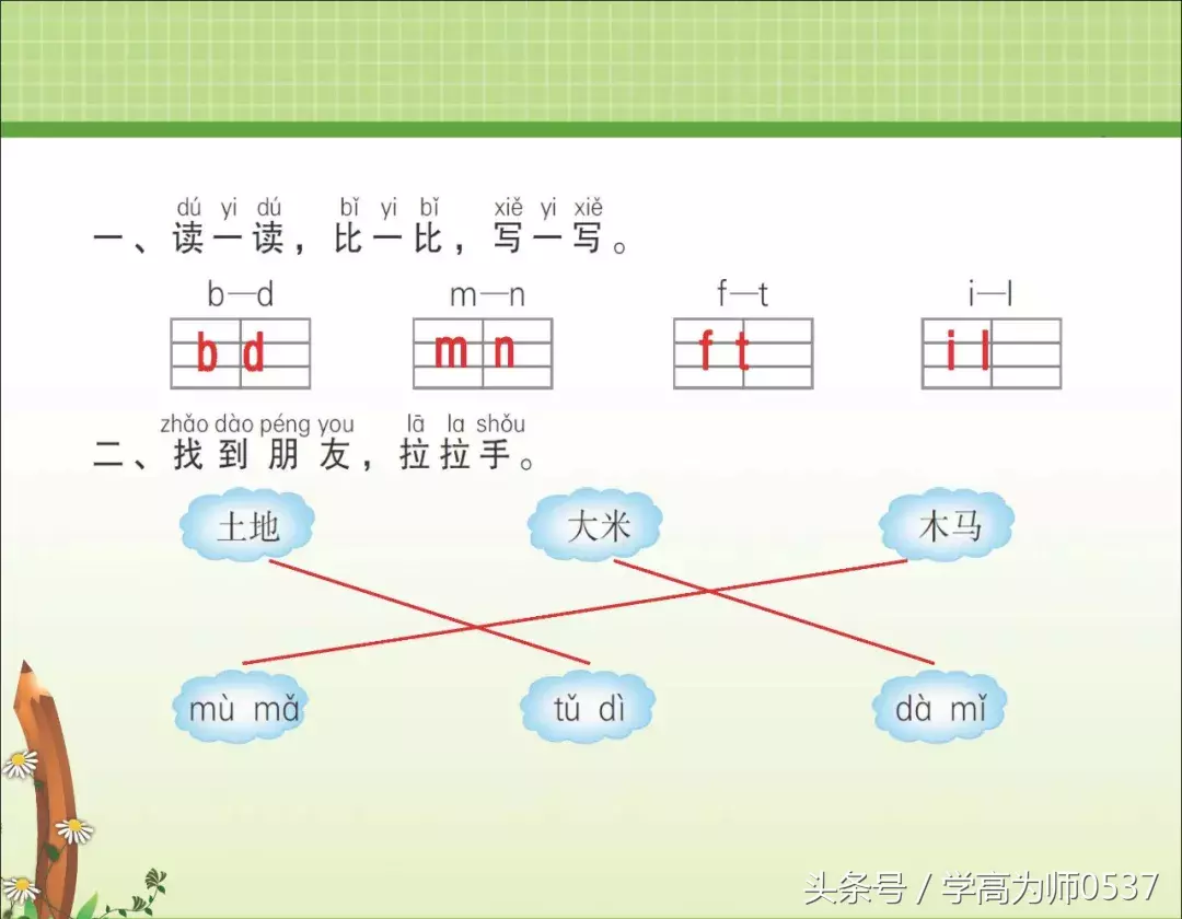 一年级上册部编版 汉语拼音3《 b p m f》讲解