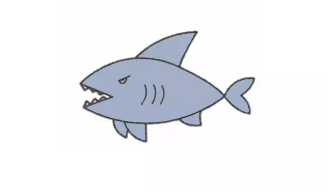 鲨鱼的嘴巴怎么画图片