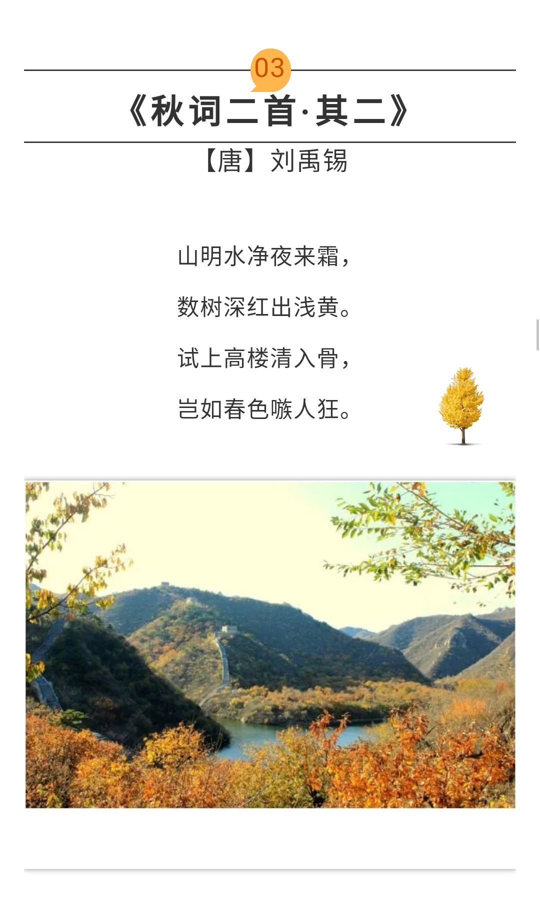 诗词丨这些关于秋天的好诗美景，你家孩子知道多少？