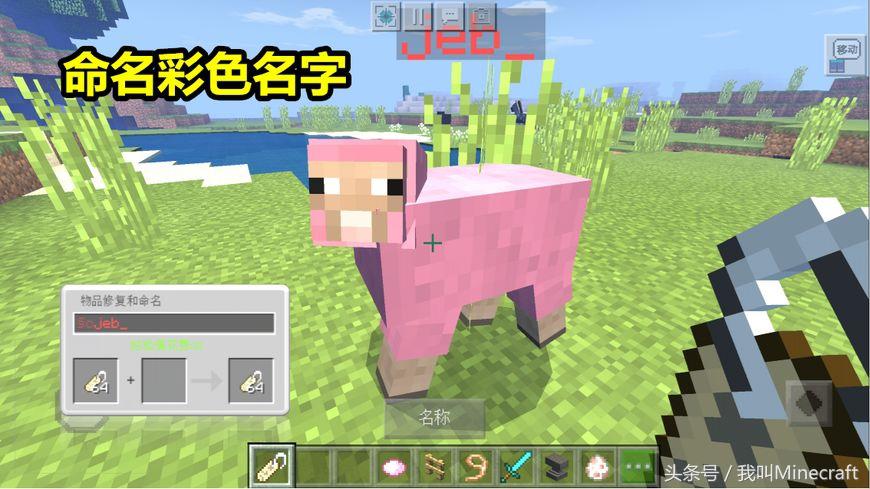 我的世界:命名牌5大独特用法,还有4个彩蛋!彩色名字你会做么?