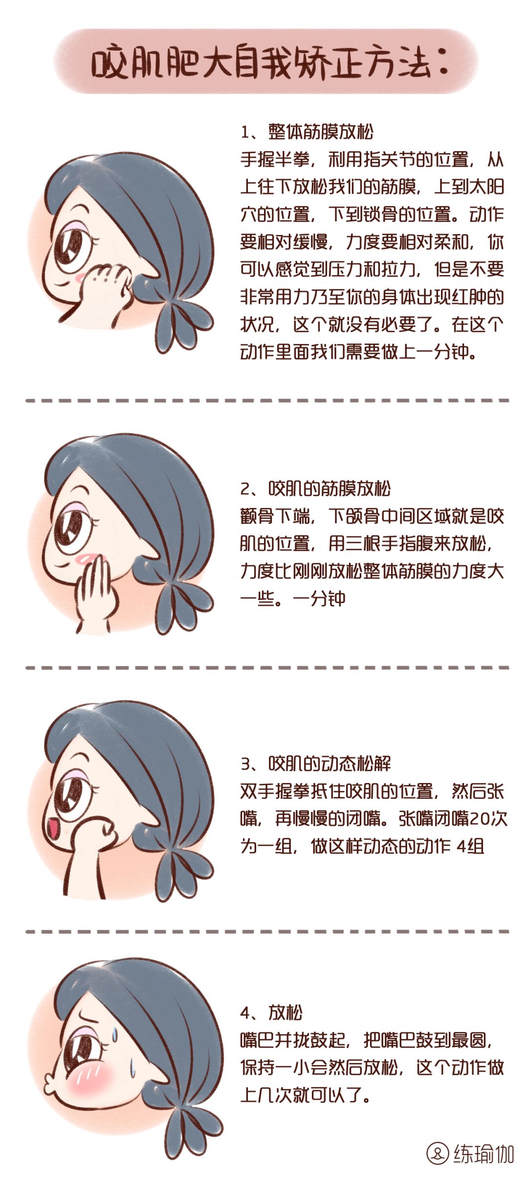 平时还要特别关注牙齿的问题所以你不仅要自我矫正咬肌肥大一旦激惹
