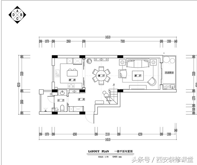 160方跃层（共三层），现代美式