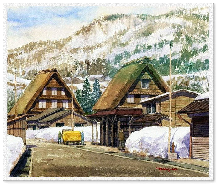 东亚风情 -- 高崎尚昭水彩画