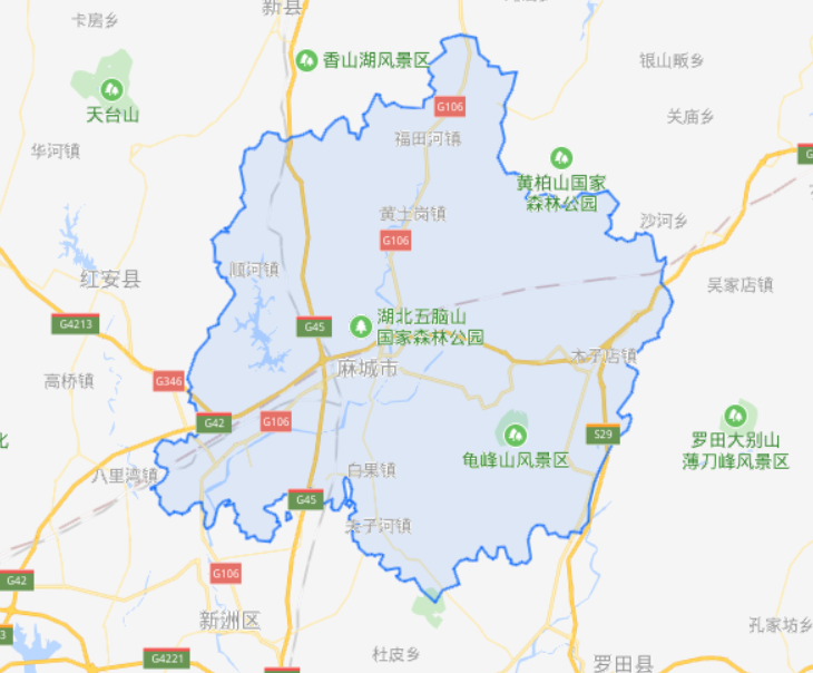 湖北省一县级市，人口超120万，地处三省交界处
