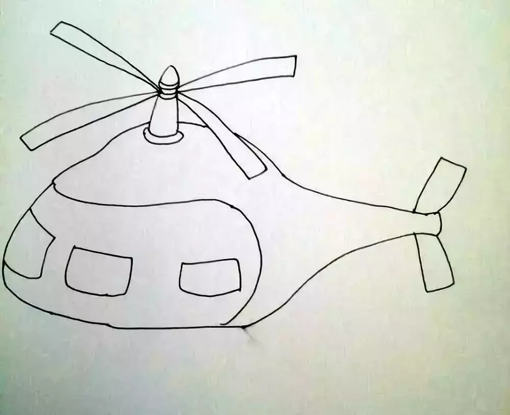 简笔画 | 炫酷的直升飞机绘画教程, 分分钟学会,收藏起来教孩子