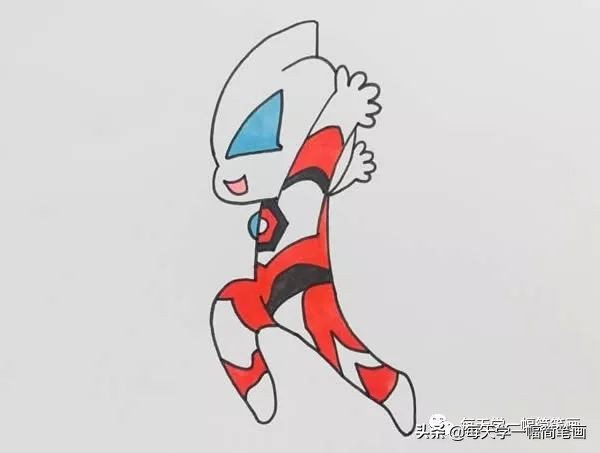 每天学一幅简笔画--奥特曼简笔画彩色画法步骤