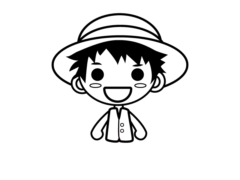 是海贼王的一个人物角色名字叫路飞并且整个绘画的步骤也是比较的简单