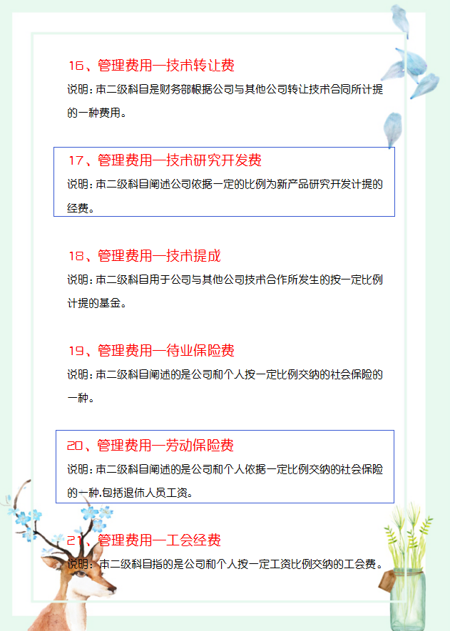 刘会计靠这份管理费用明细科目大全，深得老板青睐，成功晋升主管