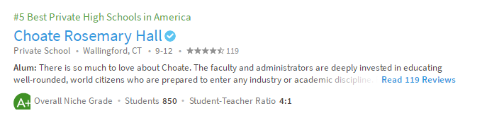 院校排名 | 2019年美国最佳私立中学排名发布