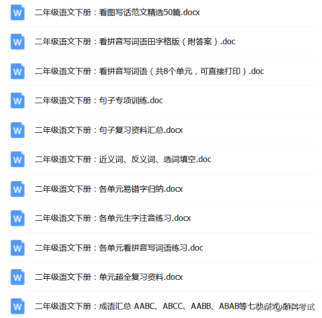 二年级语文下册《语文园地四》预习+每课一练+综合复习汇总