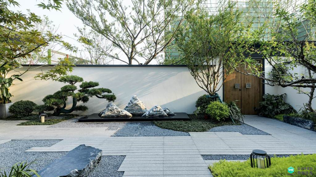 新中式庭院设计案例-西安蝉鸣空林景观工程有限公司 西安庭院景观设计