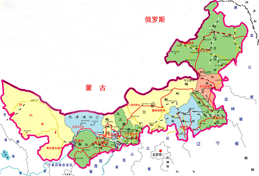 内蒙古各市行政区划,包含区,县有哪些?