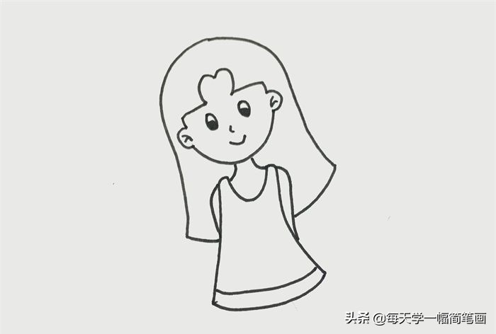 每天学一幅简笔画--少女怎么画简单又漂亮