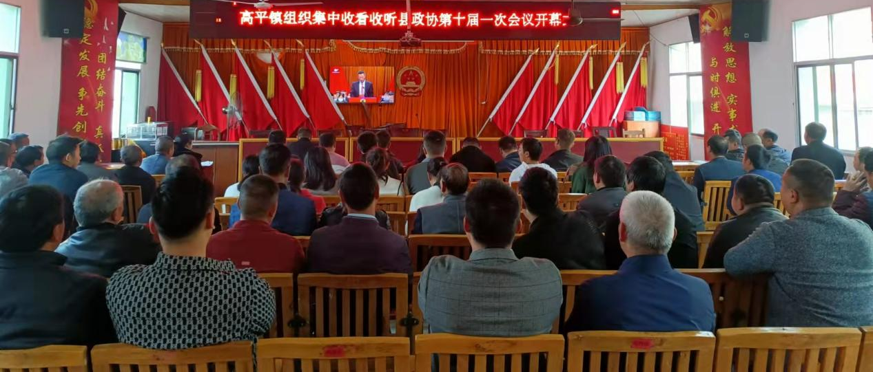 高平镇组织收看隆回县政协十届一次会议开幕式