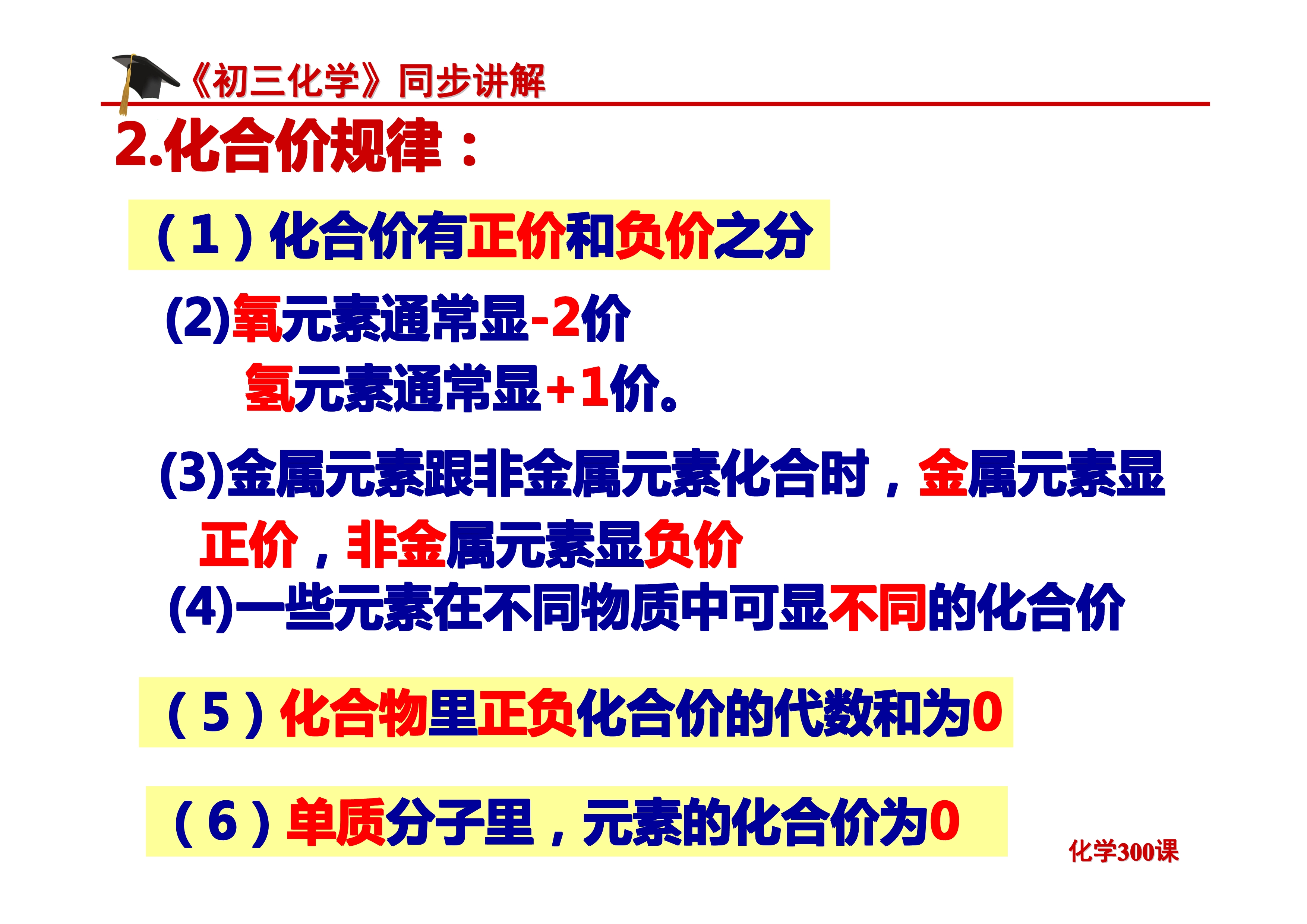 《初三化学》第四单元 自然界的水-课题4.4：化学式与化合价