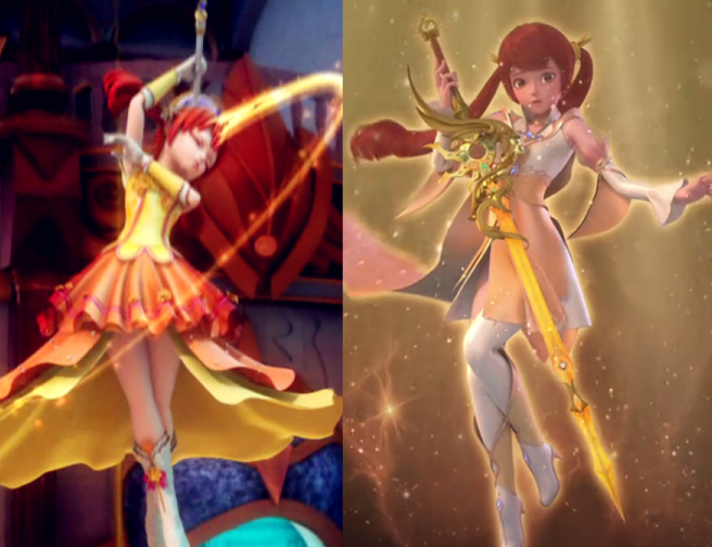 星学院人物造型改版对比，小月和美星的仙女气质消失，菲洛成女神