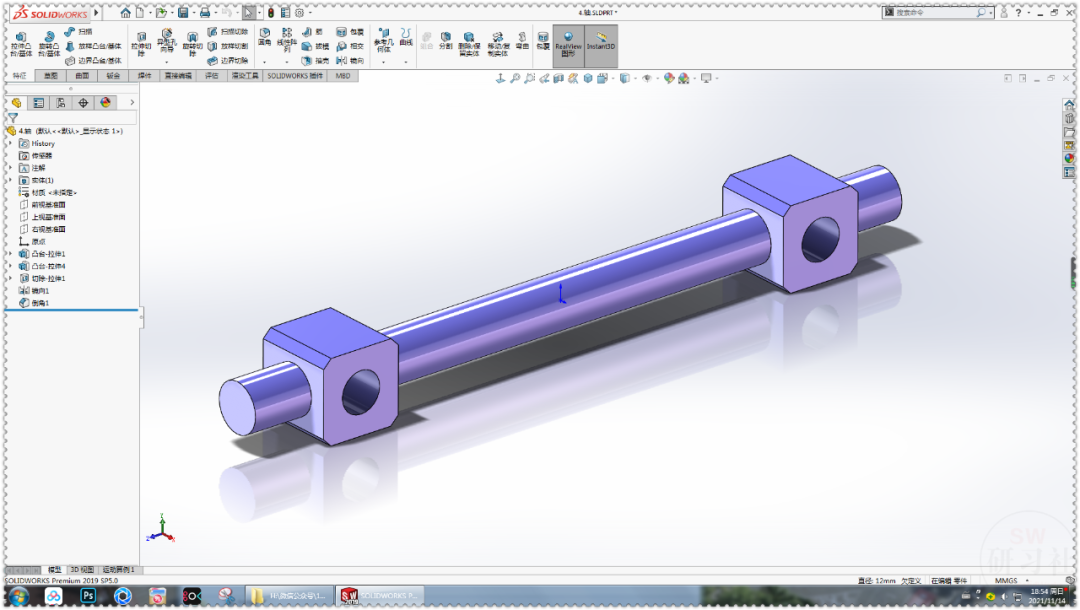 用SolidWorks制作一个简单的：活塞式平行四边形升降机构