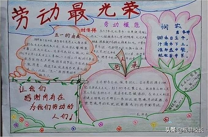 五一劳动节手抄报，关于劳动节的由来、名言和古诗词，需要就收藏