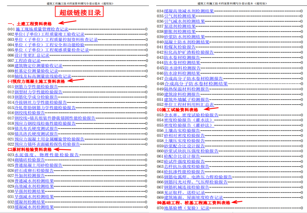 熬了68小时，才把建筑工程施工技术资料整成656页范本，能直接用