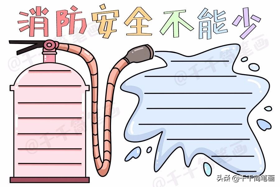 垃圾分类绿色环保消防安全简单实用手抄报模板，孩子一定用得上