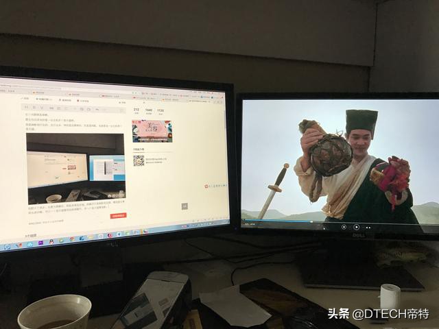 1台电脑2个显示器，怎么连接起来呢？竟用一条线就行