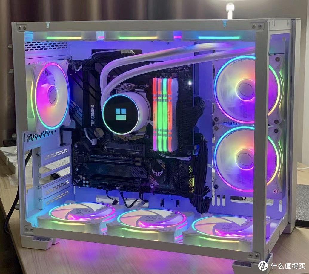 锐龙5800x+华硕b550m装机分享：光污染环境颜值爆表