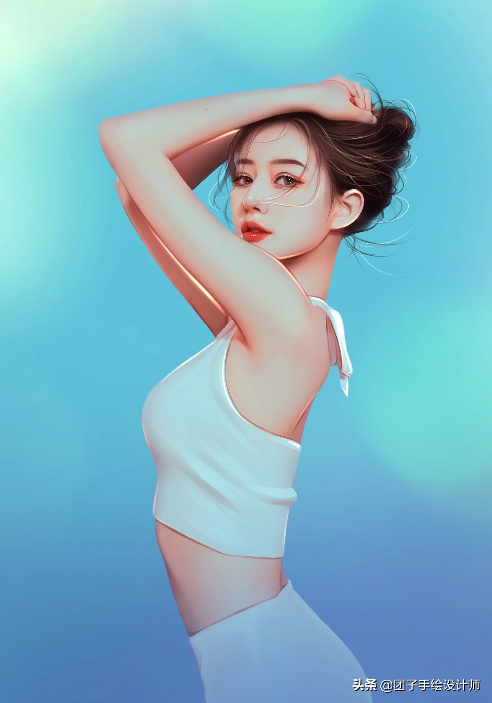 换一换你的头像吧睿智心动真人手绘头像,大气精致气质美女