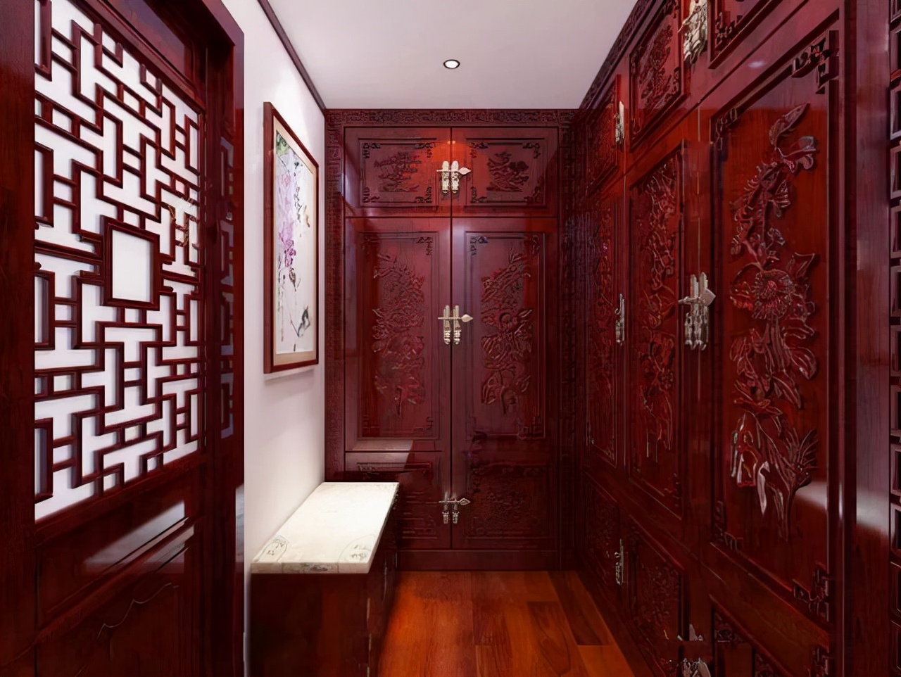 建造在农村里的别墅，配上中式装修，满屋的红木飘香，惊艳了我