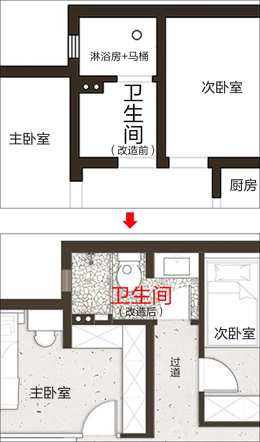 南京90㎡逆天改造二手房,狂拆6道墙!阳台变餐厅,主卧还更大