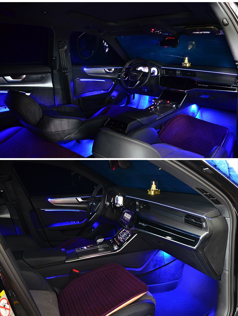 广州海珠奥迪a6加装一个氛围灯多少钱,奥迪加装30色氛围灯