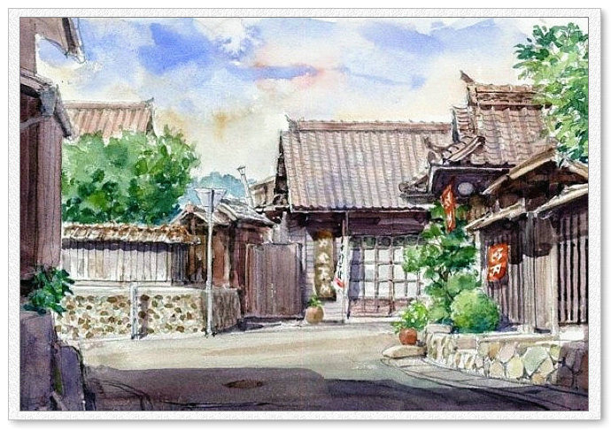 东亚风情 -- 高崎尚昭水彩画