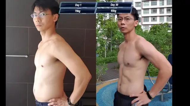 小哥模仿《一拳超人》埼玉的訓練法，堅持1個月，練出迷人的腹肌