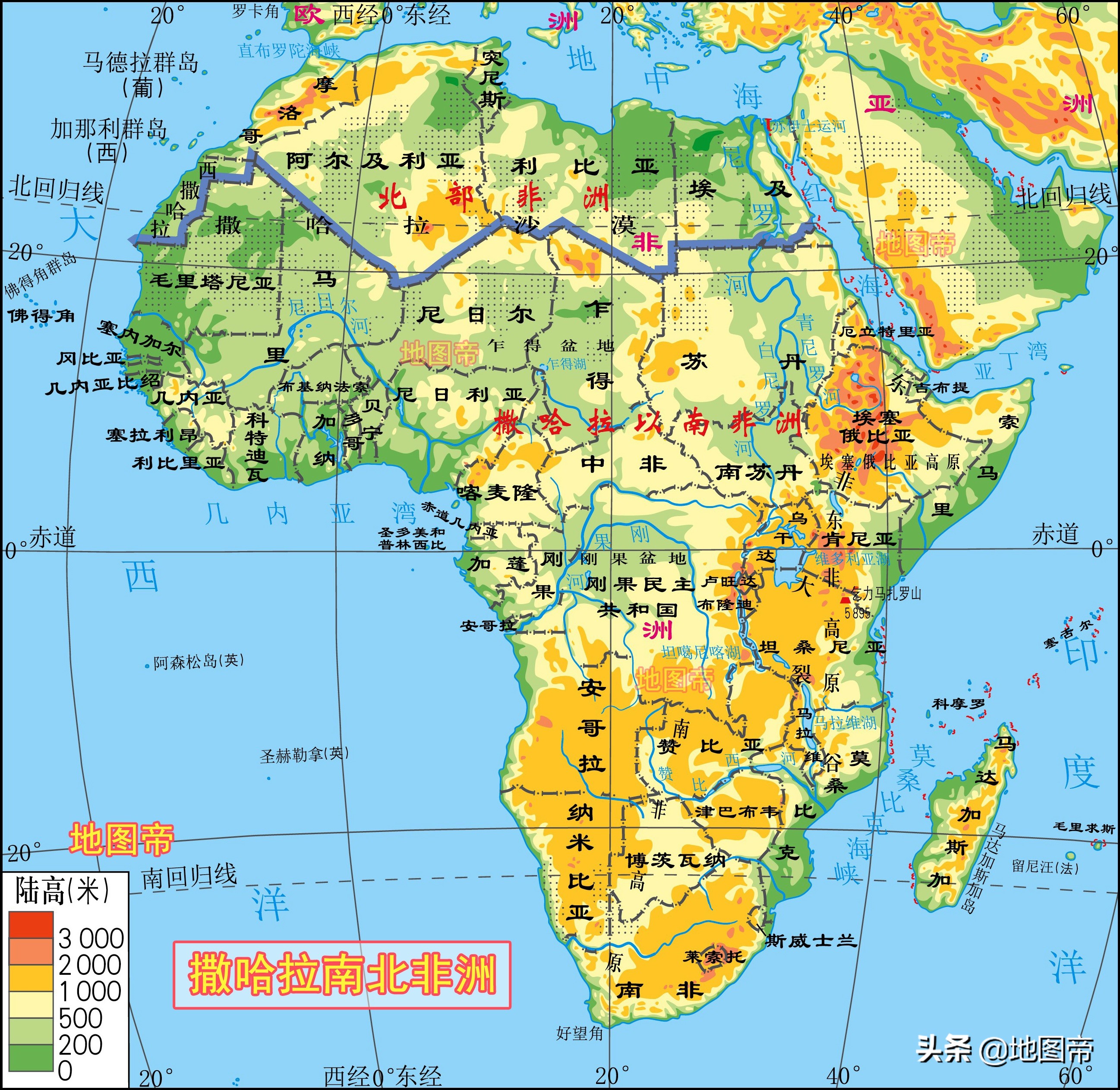 加勒比海在世界地图的位置（世界七大洲地形图）