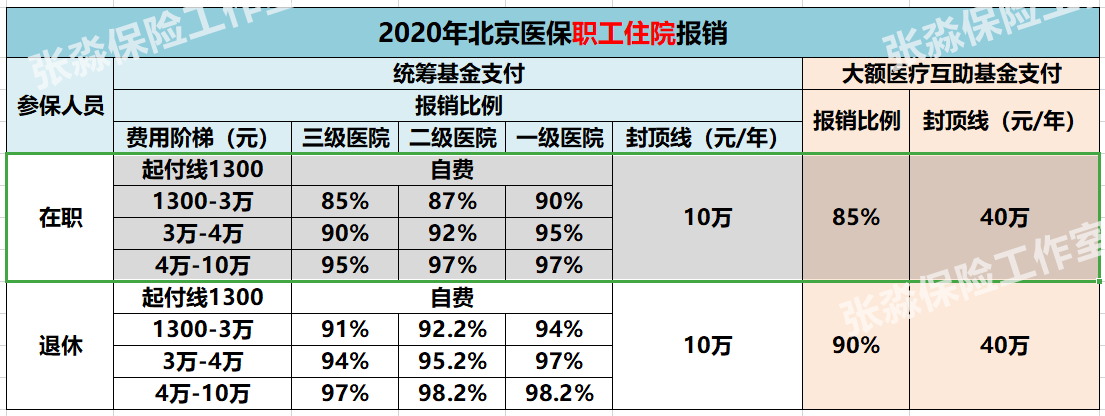 张淼保险工作室：社保医保详解+北京市医保报销比例与内容