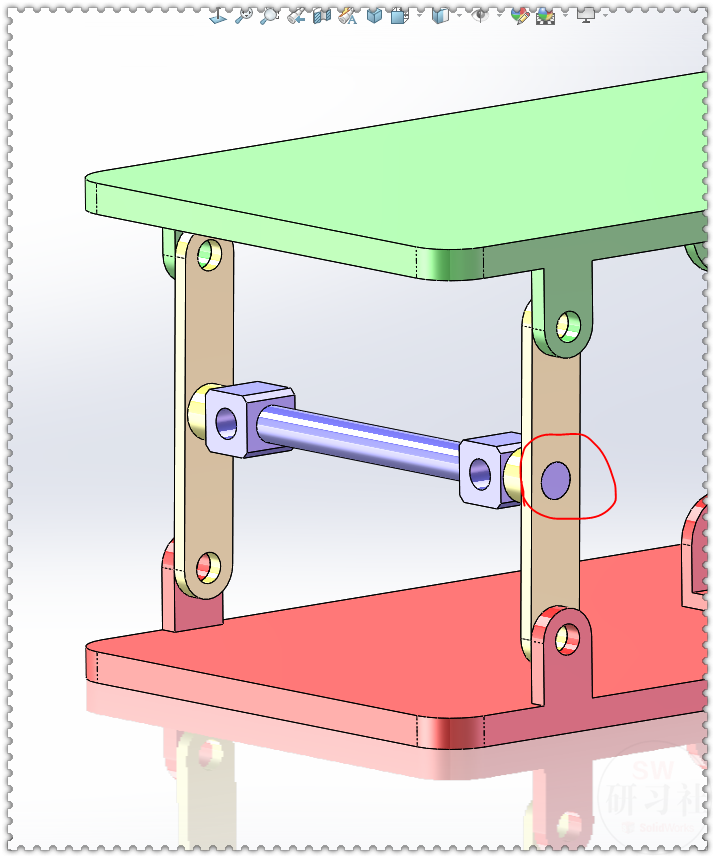 用SolidWorks制作一个简单的：活塞式平行四边形升降机构