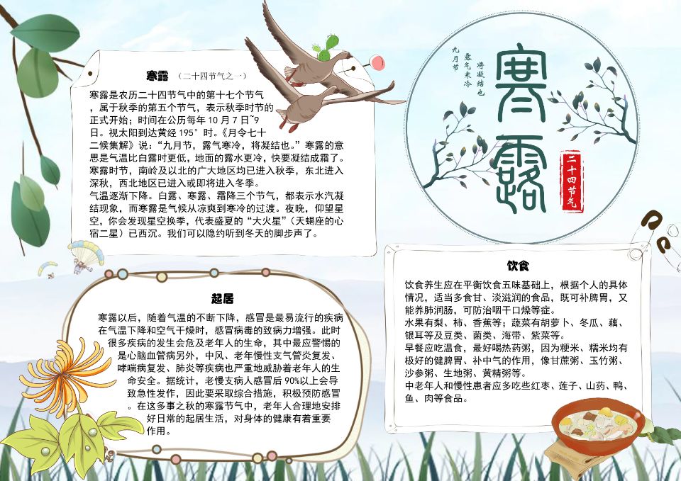 白露手抄报(白露手抄报怎么画)