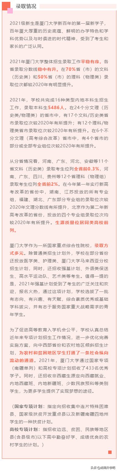 厦门大学录取进度（稳中有升）