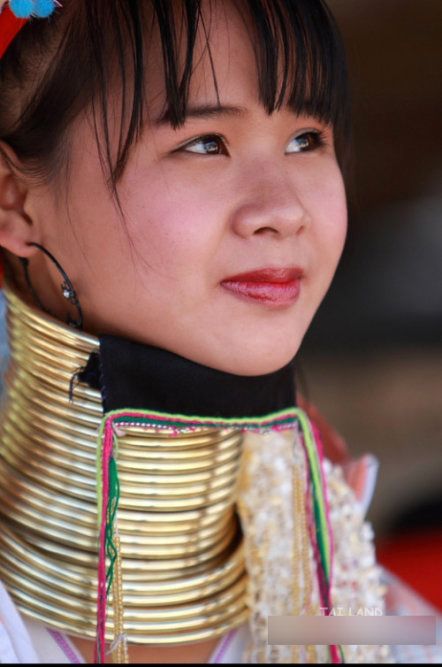 泰国北部喀伦族长颈美女(图)