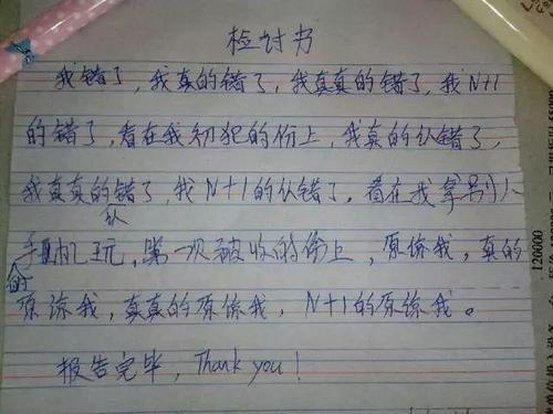 小学生带盐句子检讨书：反思不当言行，承诺文明用语