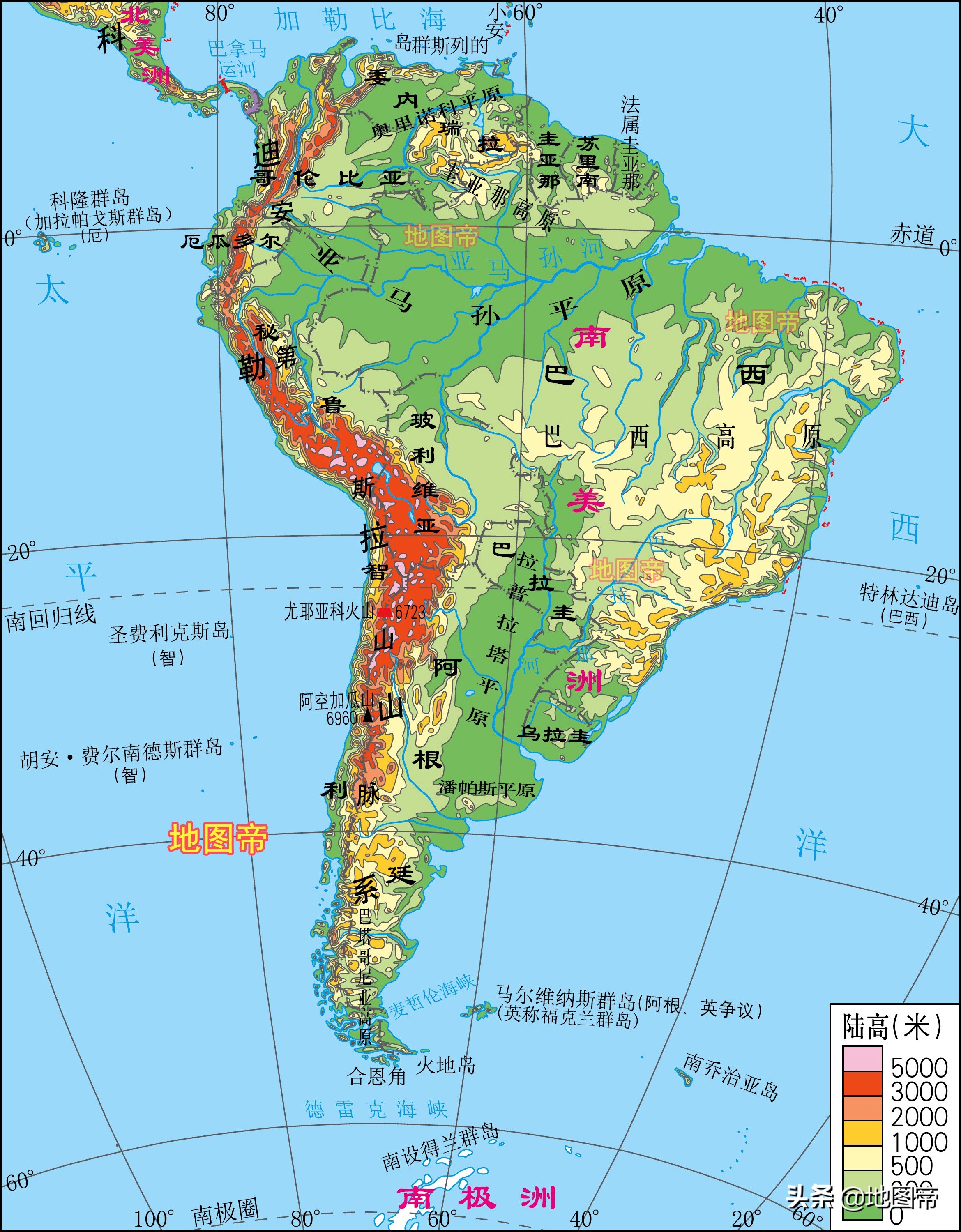 加勒比海在世界地图的位置（世界七大洲地形图）