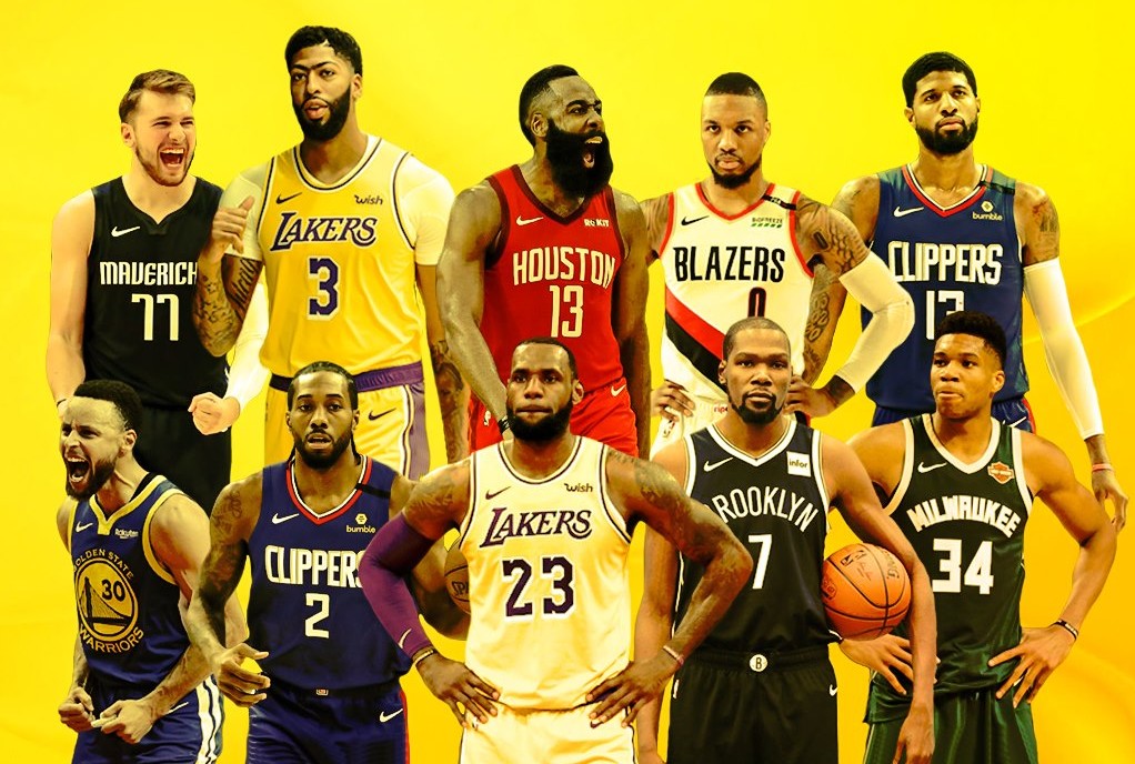 nba篮球都有哪些人(美媒排现役15大NBA球星！詹姆斯力压杜兰特登顶，字母哥位居第五)