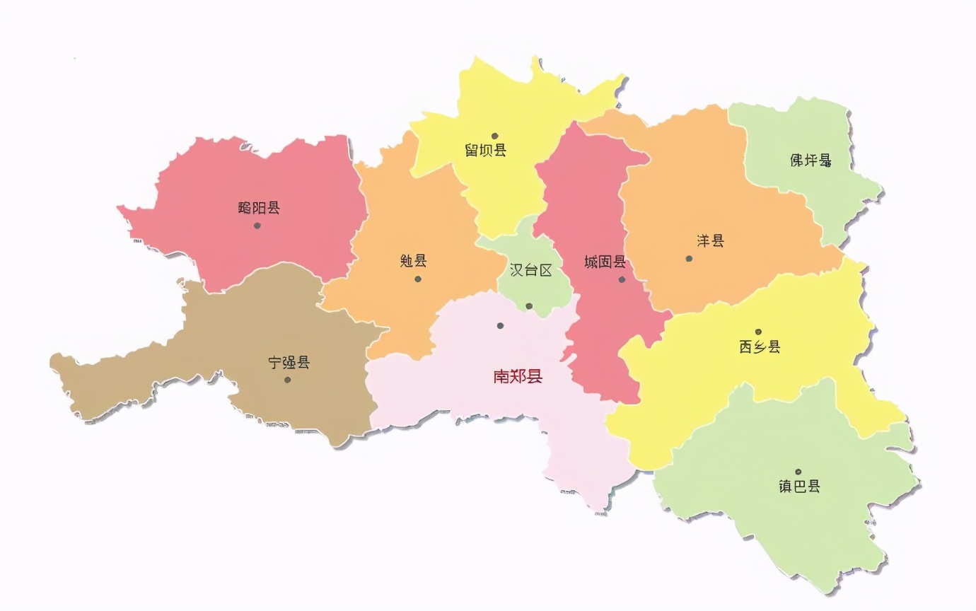 汉中地理位置地图图片