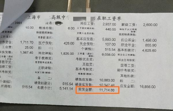 教师工资引争议，数名教师晒出工资条，网友：同是老师差距这么大