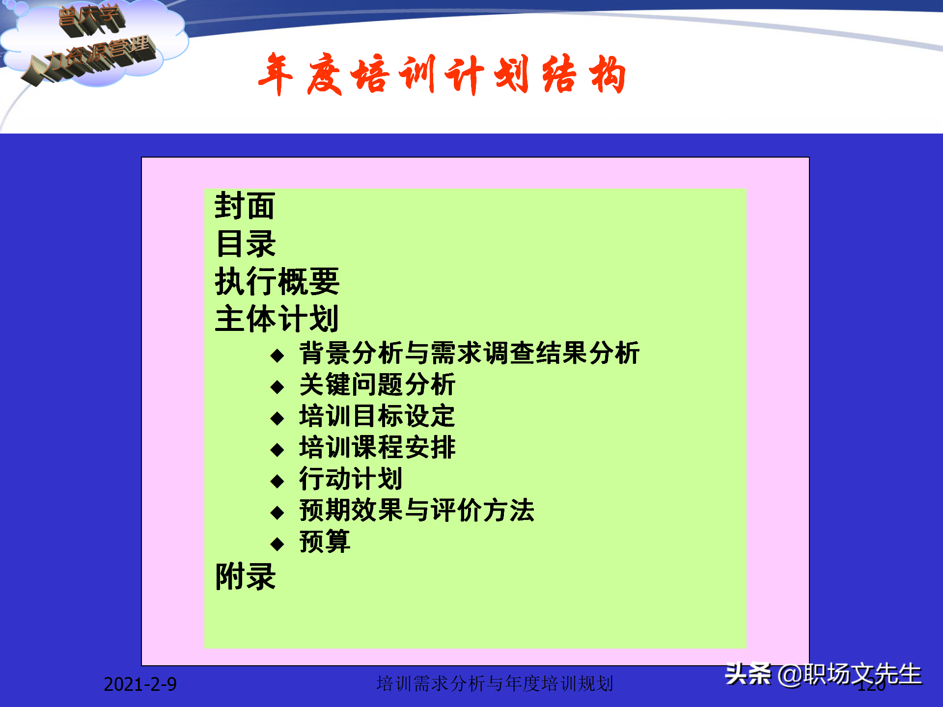企业竞争的本质是人的竞争，142页培训需求分析与年度培训规划
